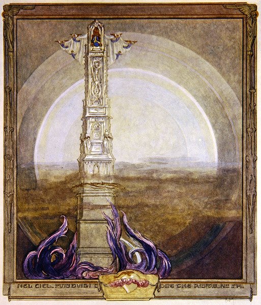 Illusztráció Dante Isteni színjátékából, Paradiso, I. ének, 1921 (wc papíron) alkotó: Franz von Bayros