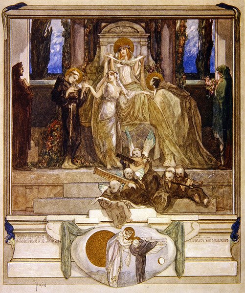 Illusztráció Dante Isteni színjátékából, Paradiso, XI. ének, 1921 (wc papíron) alkotó: Franz von Bayros