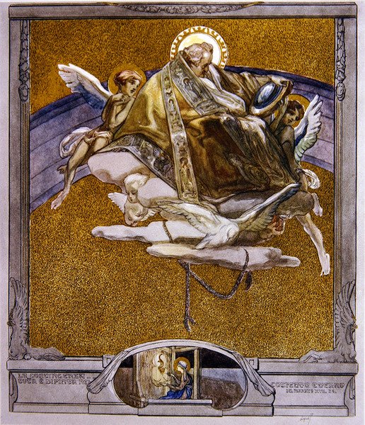 Illusztráció Dante Isteni színjátékából, Paradiso, XVII. ének, 1921 (wc papíron) alkotó: Franz von Bayros