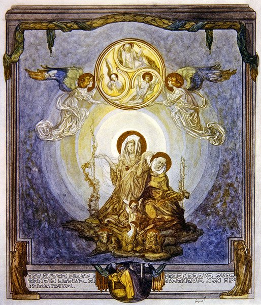 Illusztráció Dante Isteni színjátékából, Paradiso, XXIV. ének, 1921 (wc papíron) alkotó: Franz von Bayros