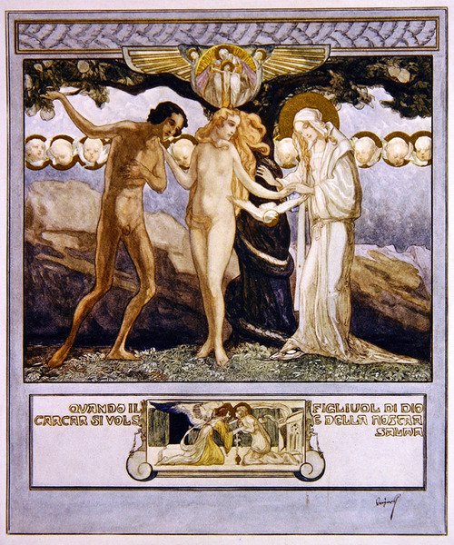 Illusztráció Dantes Isteni színjátékból, Paradicsom, XXXII. ének, 1921 (wc papíron) alkotó: Franz von Bayros