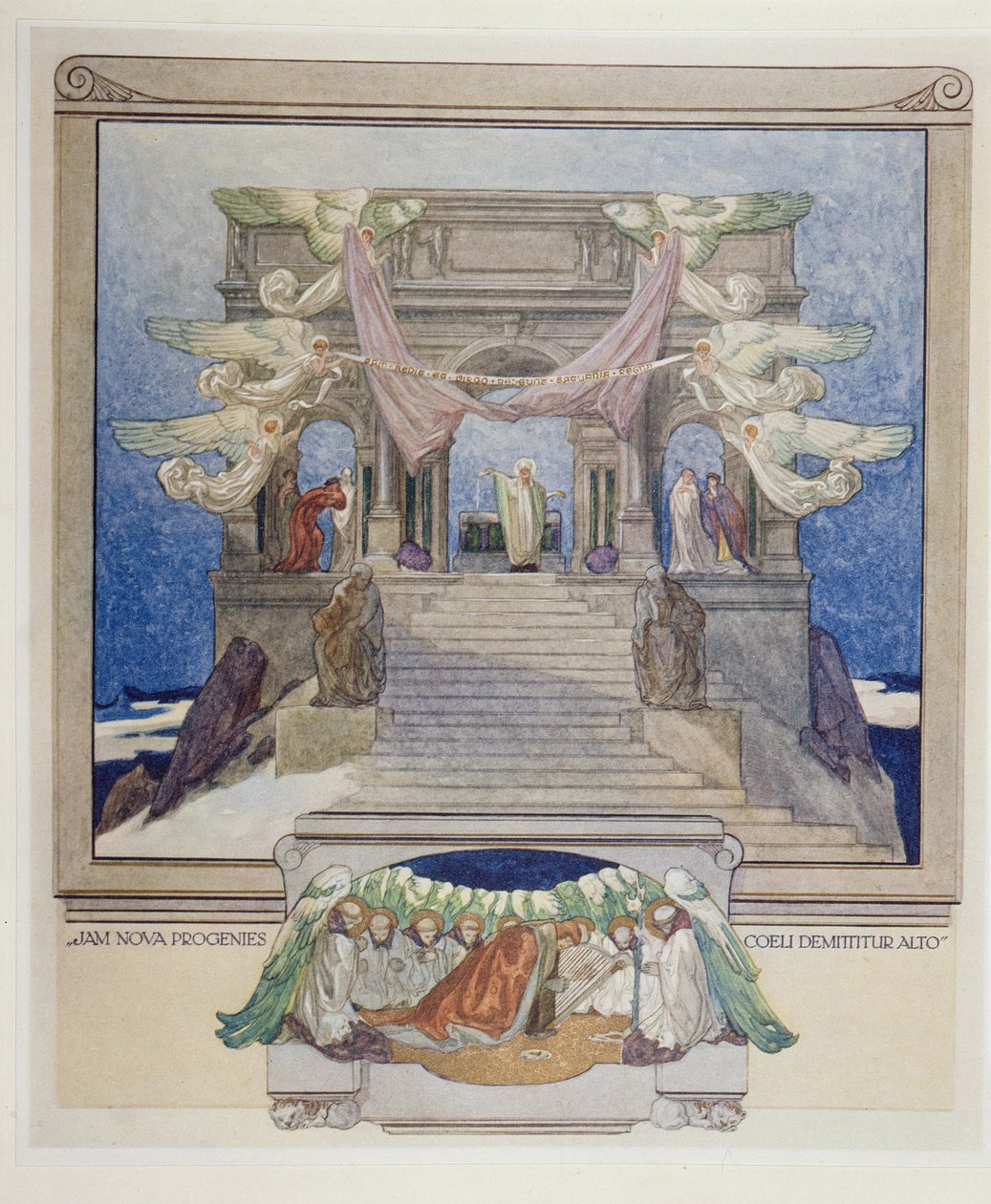 Illusztráció Dante „Isteni színjátékából”, Purgatórium, 1921 (wc papíron) alkotó: Franz von Bayros