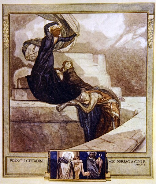 Illusztráció Dante Isteni színjátékából, Purgatórium, XIII. ének: 115, 1921 (wc papíron) alkotó: Franz von Bayros