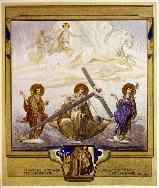 Illusztráció Dante Isteni színjátékából, Purgatórium, XVI. ének: 95, 1921 (wc papíron) alkotó: Franz von Bayros