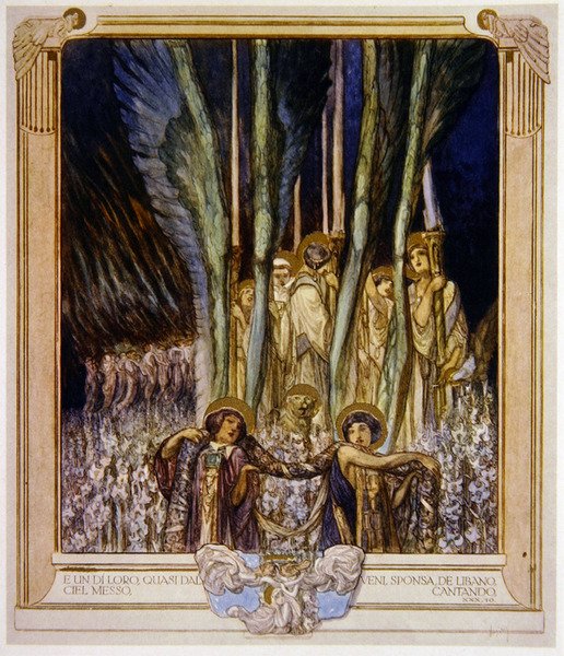 Illusztráció Dante Isteni színjátékából, Purgatórium, XXX. ének: 1921. 10. (wc papíron) alkotó: Franz von Bayros