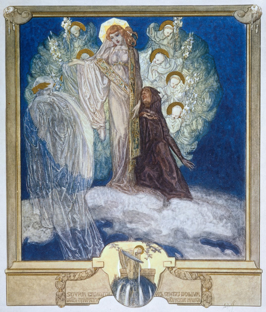 Illusztráció Dante Isteni színjátékából, Purgatórium, XXX. ének, 1921 (wc papíron) alkotó: Franz von Bayros