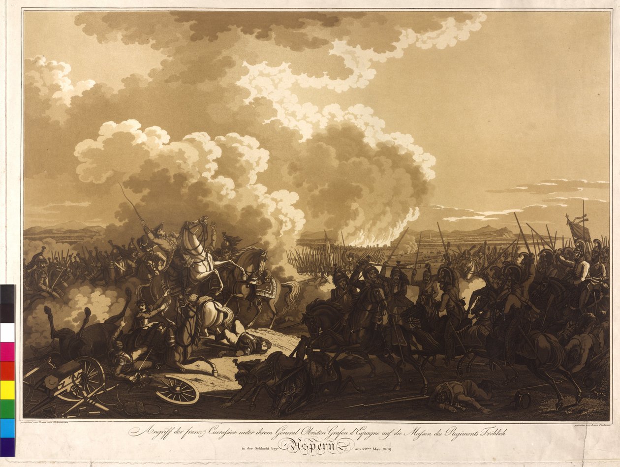 Asperni csata 1809 (metszet) alkotó: Franz von Habermann