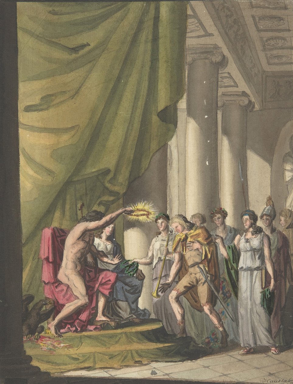 A győzelem allegóriája: A katonát babérokkal koronázták meg, kb. 1814. alkotó: Franz von Hauslab