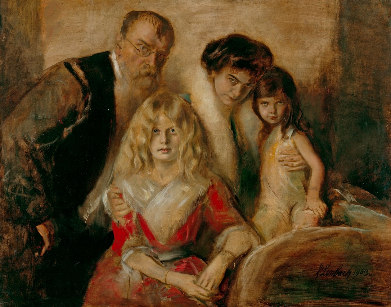 Franz von Lenbach feleségével és lányaival alkotó: Franz von Lenbach