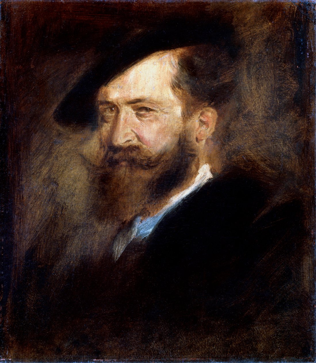 Wilhelm Busch művész portréja, 1832-1908, 1877-1880. alkotó: Franz von Lenbach