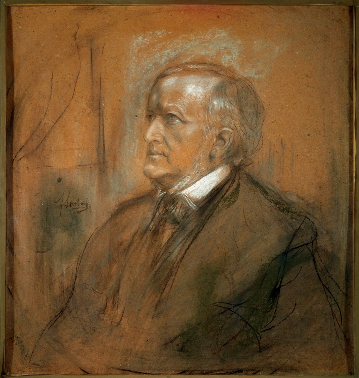 Richard Wagner zeneszerző portréja, 1813-1883, 1868. alkotó: Franz von Lenbach