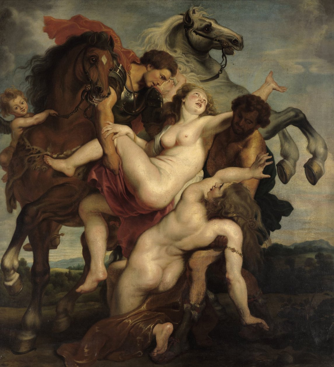 Leukippusz lányai, másolat Rubens müncheni festménye után alkotó: Franz von Lenbach, Peter Paul Rubens