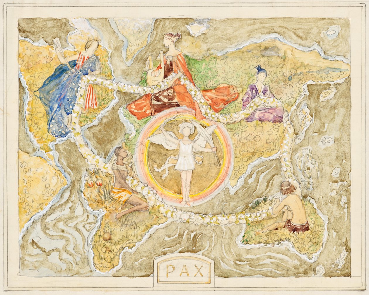 Pax (terv egy faliszőnyeghez) alkotó: Franz von Matsch