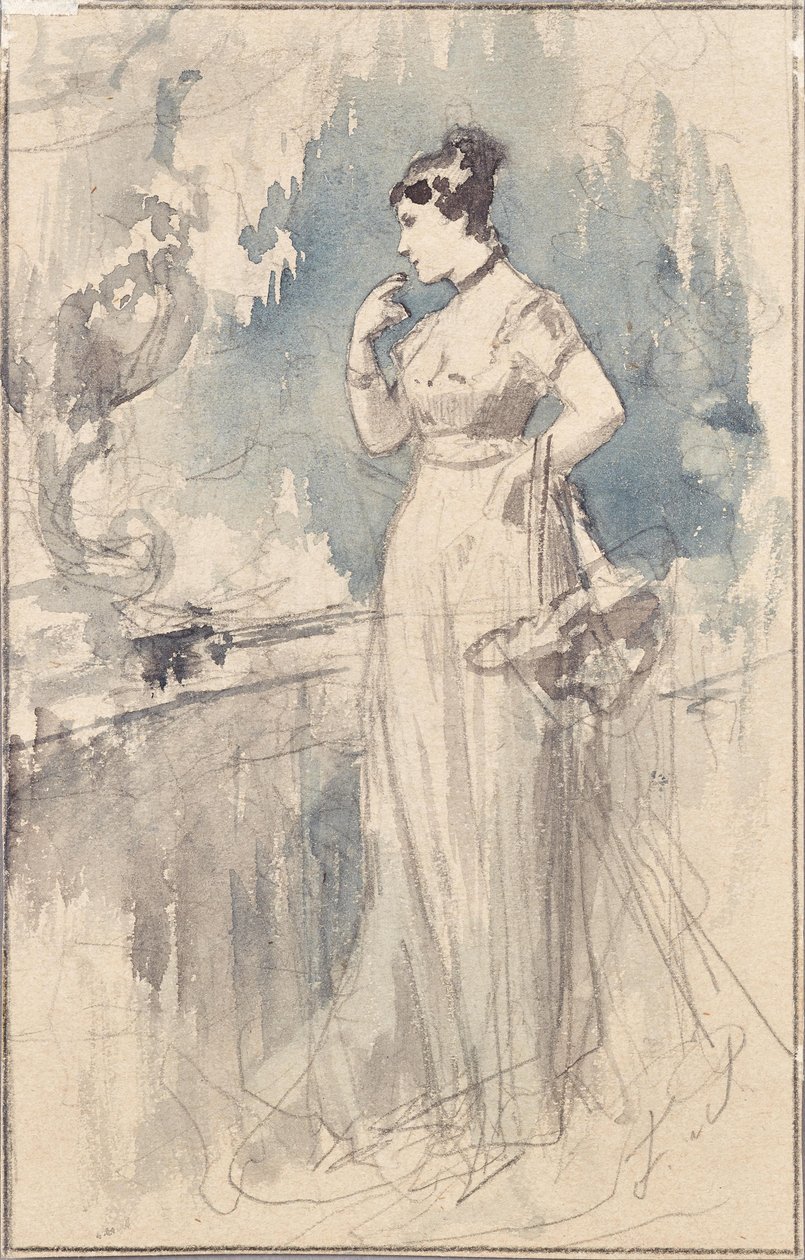 Lady in langem Kleid alkotó: Franz von Persoglia