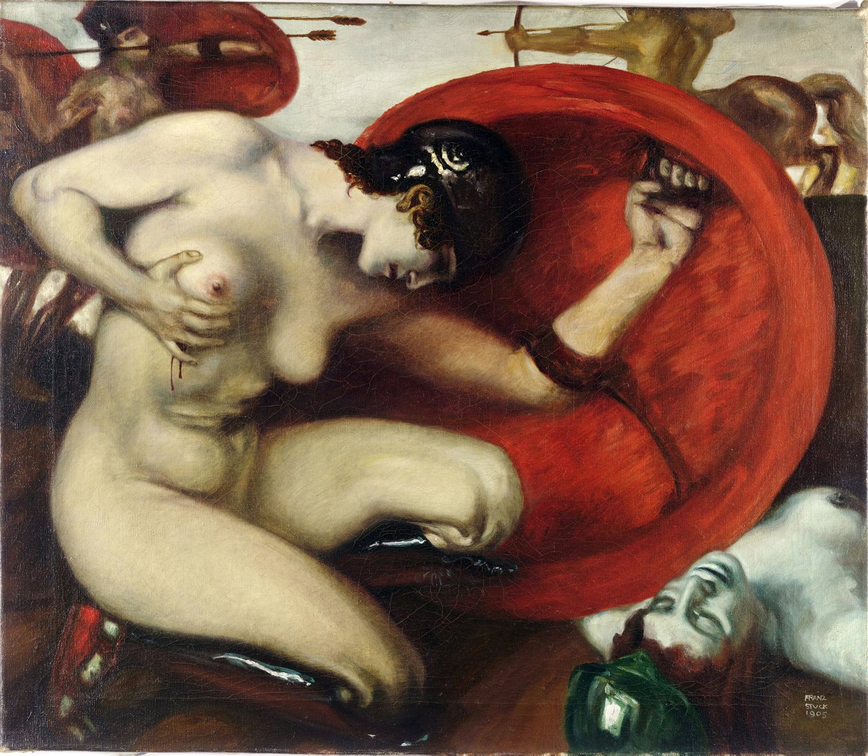 Amazone blessee – Sebesült Amazon par Stuck, Franz, Ritter von (1863-1928). Olaj, vászon, mérete: 62,8x72,7 alkotó: Franz von Stuck