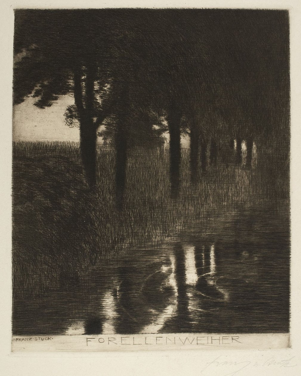 Pisztrángos tó (Trout Pond) alkotó: Franz von Stuck