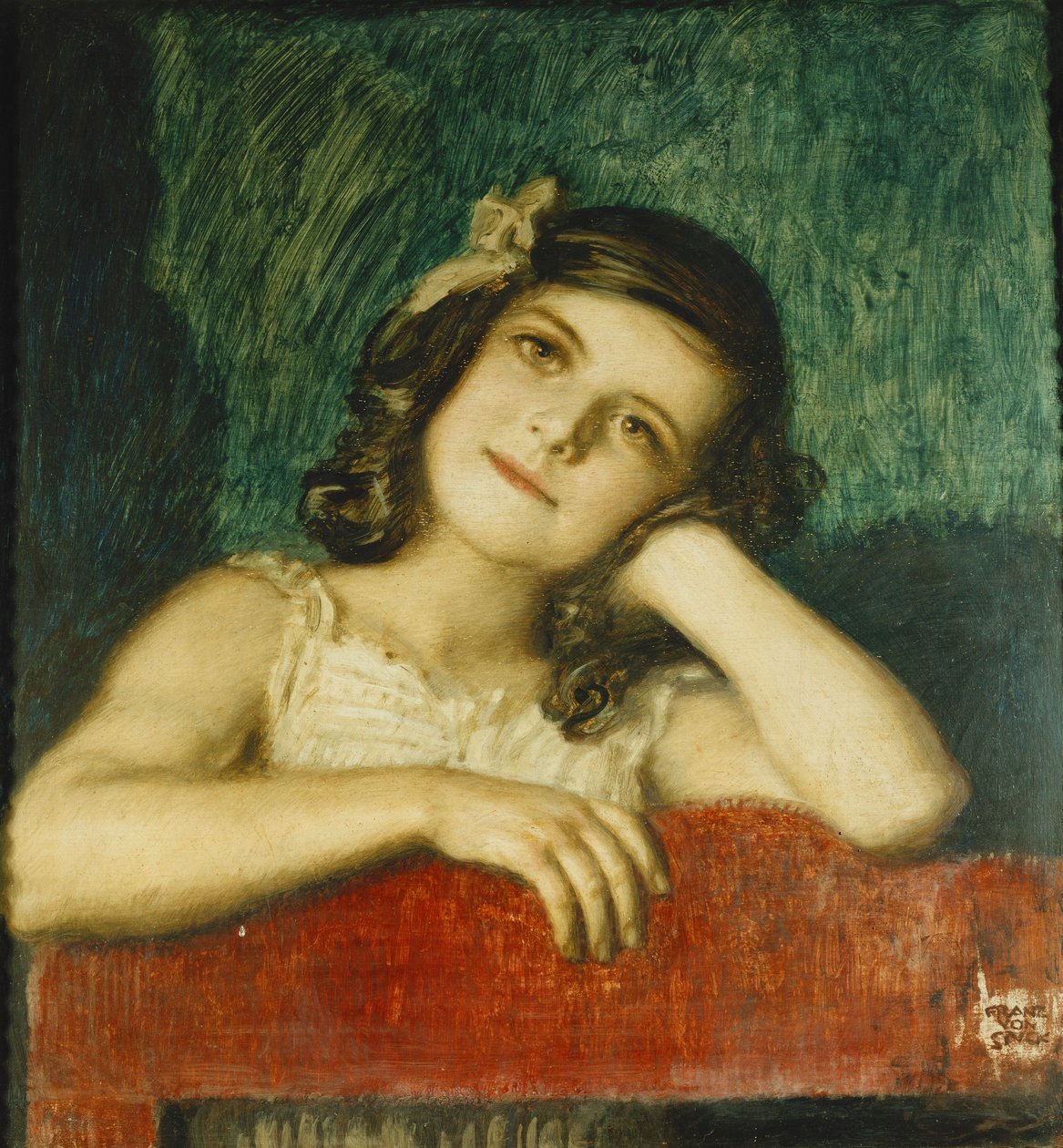 Mária, a művész lányának portréja, alkotó: Franz von Stuck