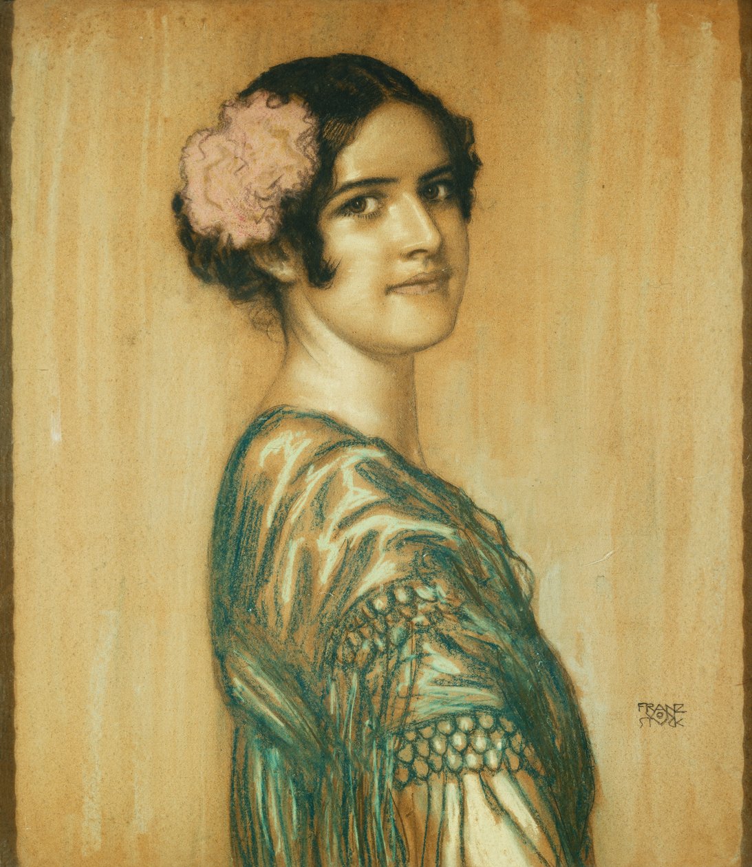 Mária, a művész lányának portréja spanyol hölgyként, alkotó: Franz von Stuck
