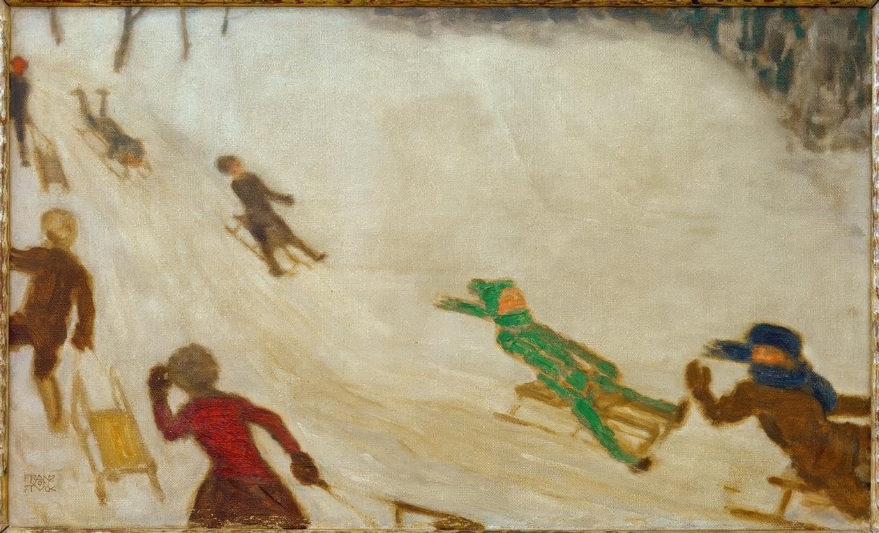 Szánkózó gyerekek alkotó: Franz von Stuck