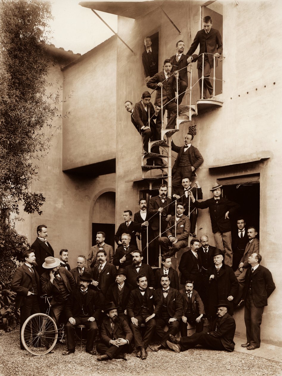 Az Alinari Brothers fényképészeti intézmény alkalmazottainak portréja, Firenze, 1899 (üvegtábla) alkotó: Fratelli Alinari Fratelli Alinari