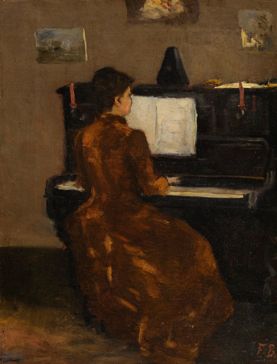 Francia: Jeune fille au pianö alkotó: Frédéric Bazille