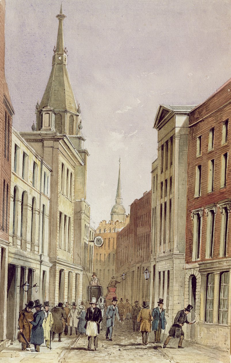 Lombard Street East, St. Edmund királlyal, 1850 körül alkotó: Frederick Shepherd
