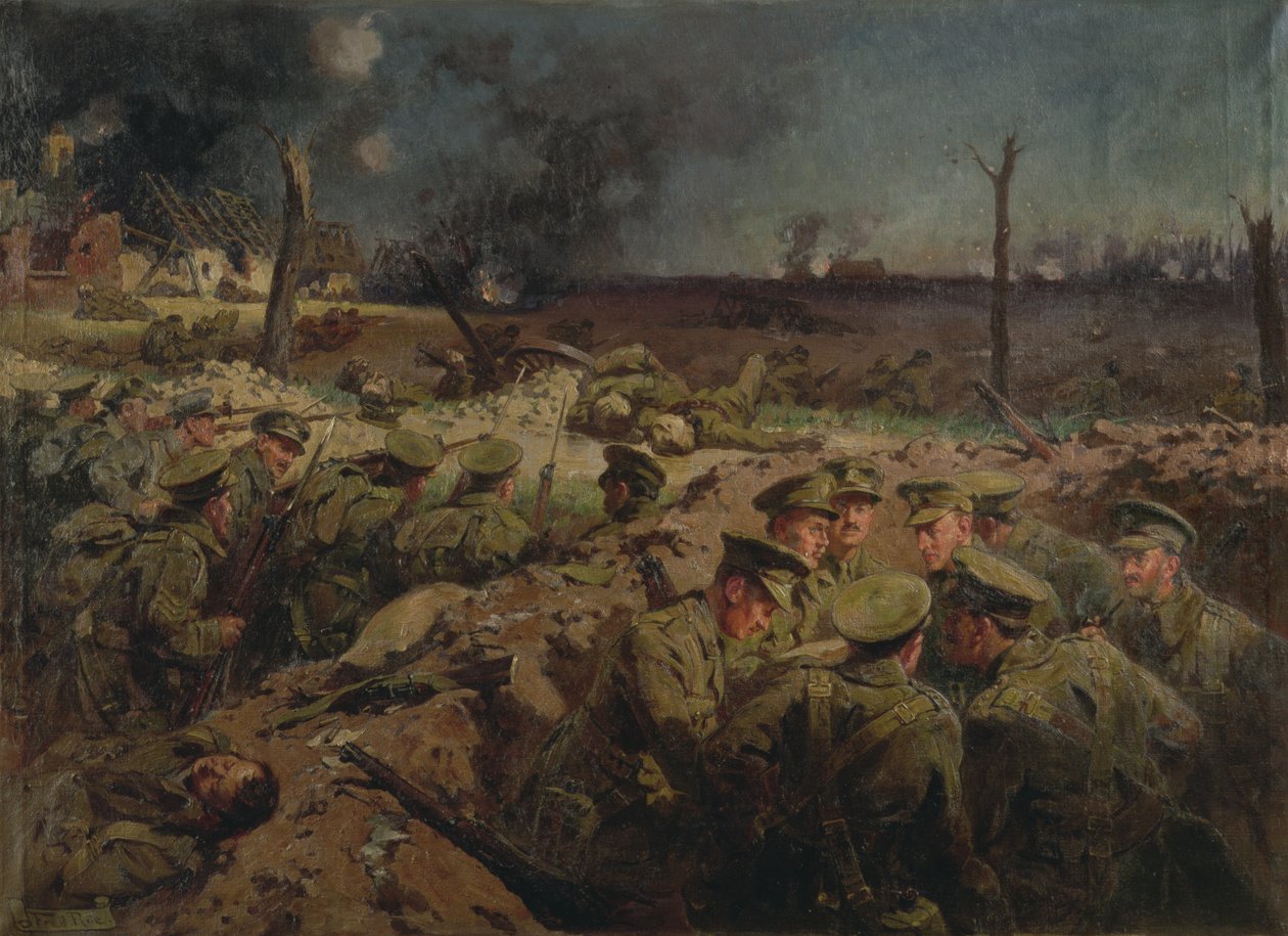 A 4. Suffolks a Neuve Chapelle-ben 1915. március 11-én alkotó: Fred Roe