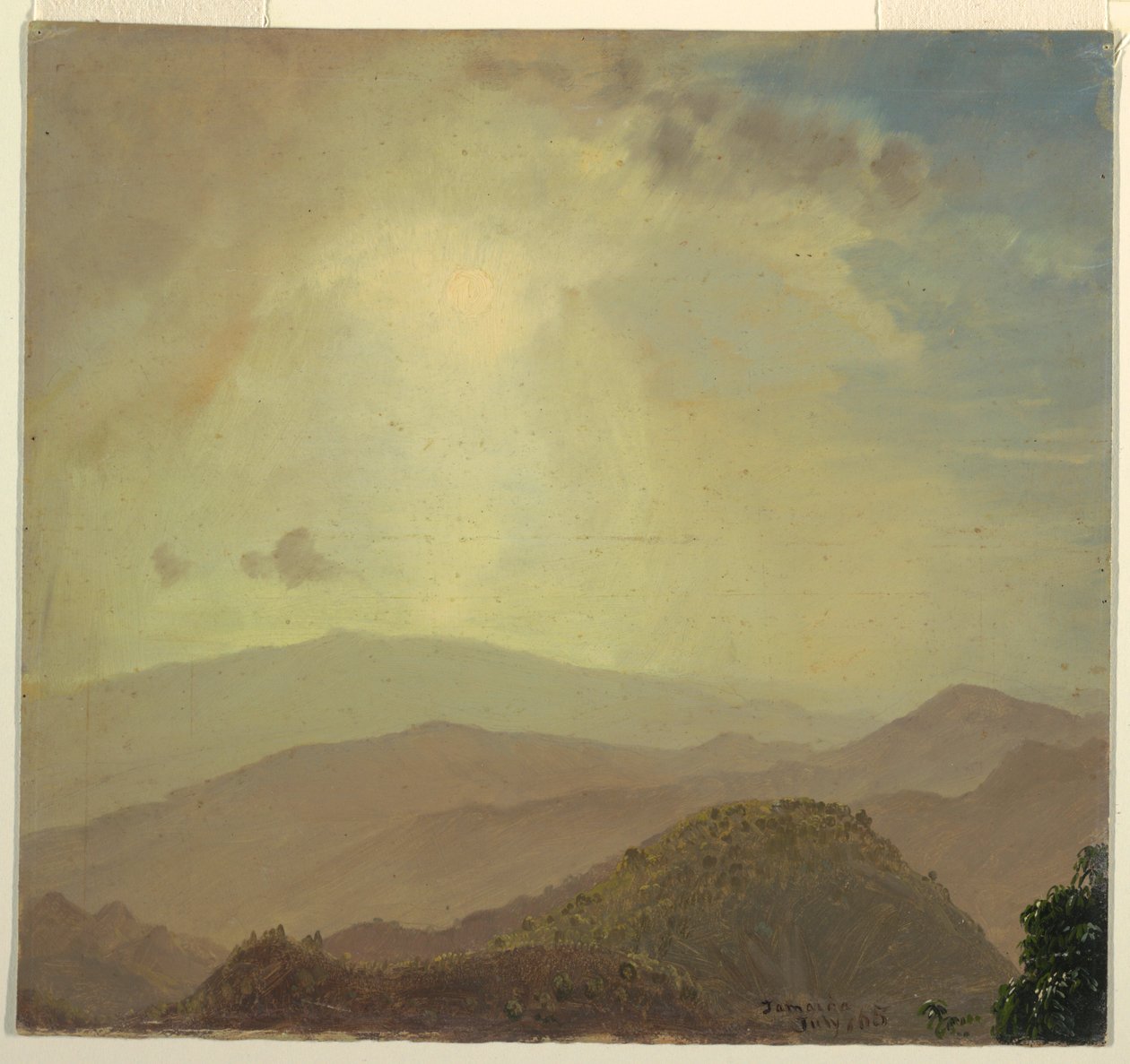 Rajz, Dombtető napnyugtakor, 1865. július alkotó: Frederic Edwin Church