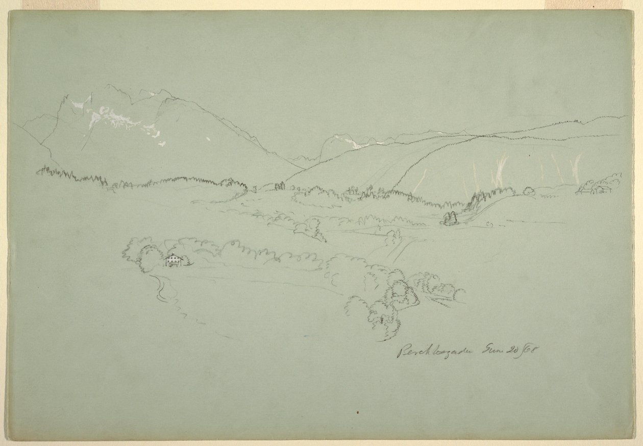 Rajz, Északkelet, Berchtesgaden közelében, Bajorországban, 1868. június 20 alkotó: Frederic Edwin Church