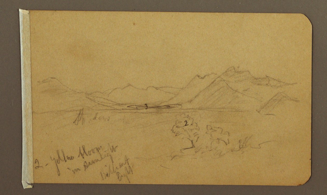 Rajz, Völgy, Hegyek, esetleg 1893 alkotó: Frederic Edwin Church