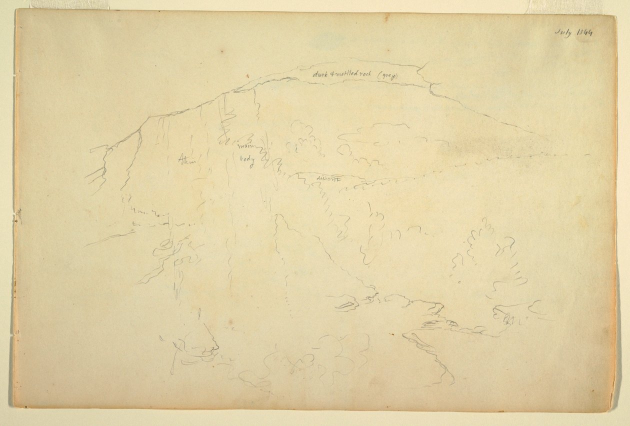 Rajz, Erdős hegyoldal, Catskill -hegység, 1844. július alkotó: Frederic Edwin Church