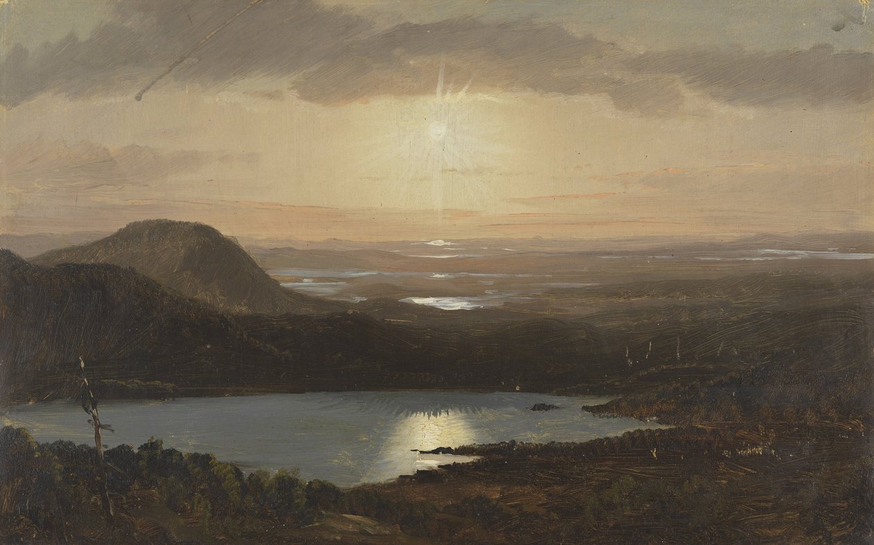 Sas -tó Cadillac -hegyről, Mount Desert Island, Maine nézete alkotó: Frederic Edwin Church
