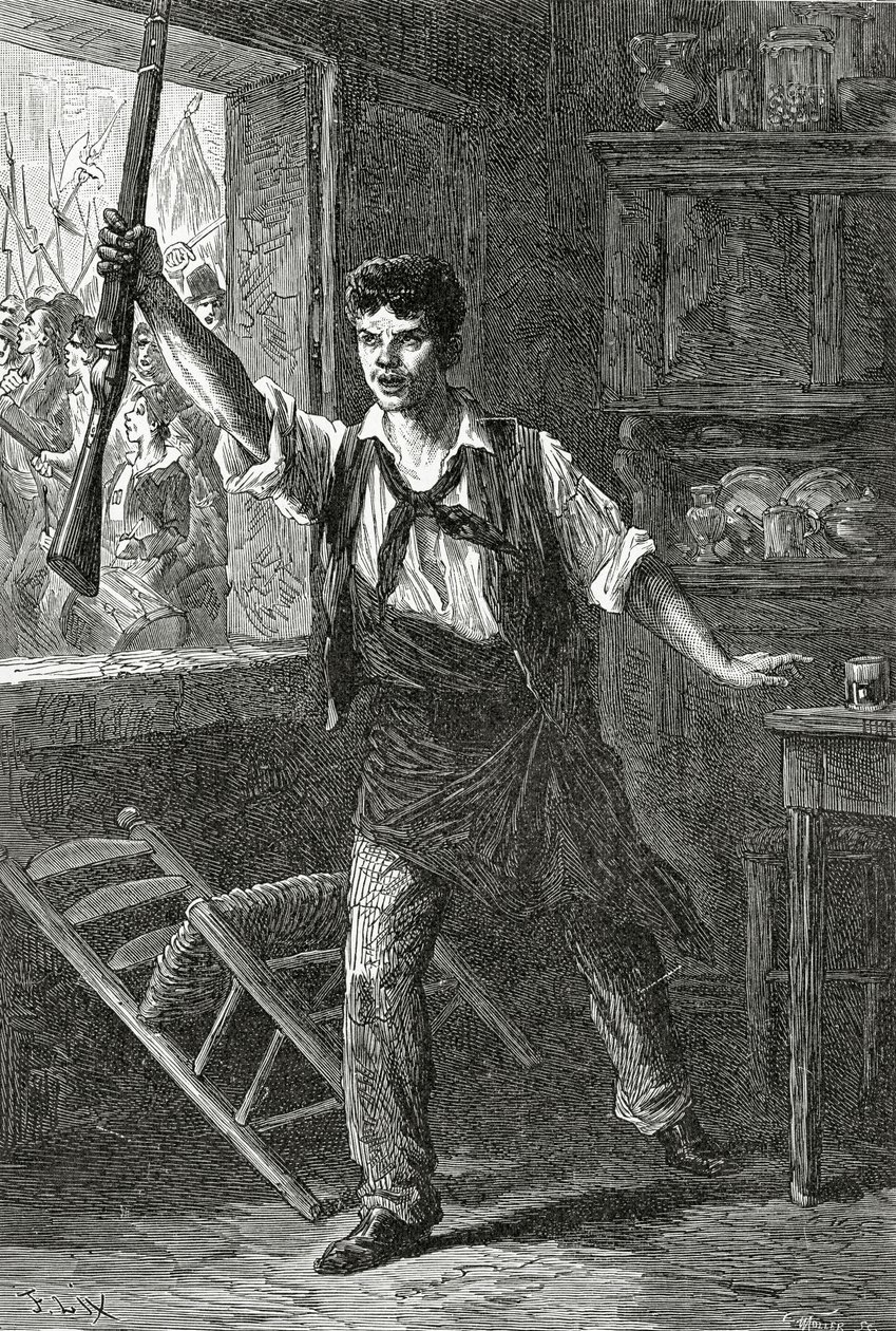 Le Parisien du Faubourg, 19. század (bw metszet) alkotó: Frederic Theodore Lix