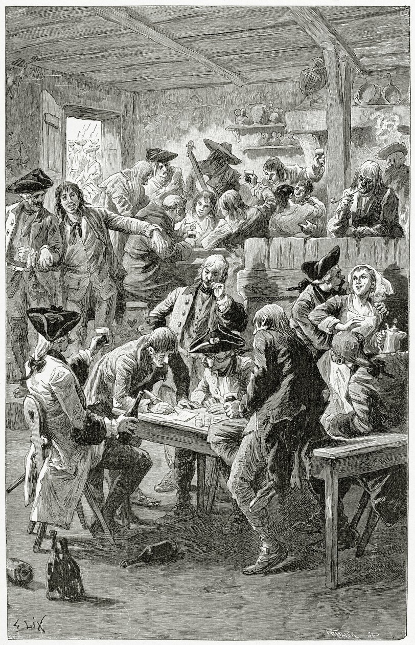 Quai de la Ferraille, 19. század (bw metszet) alkotó: Frederic Theodore Lix