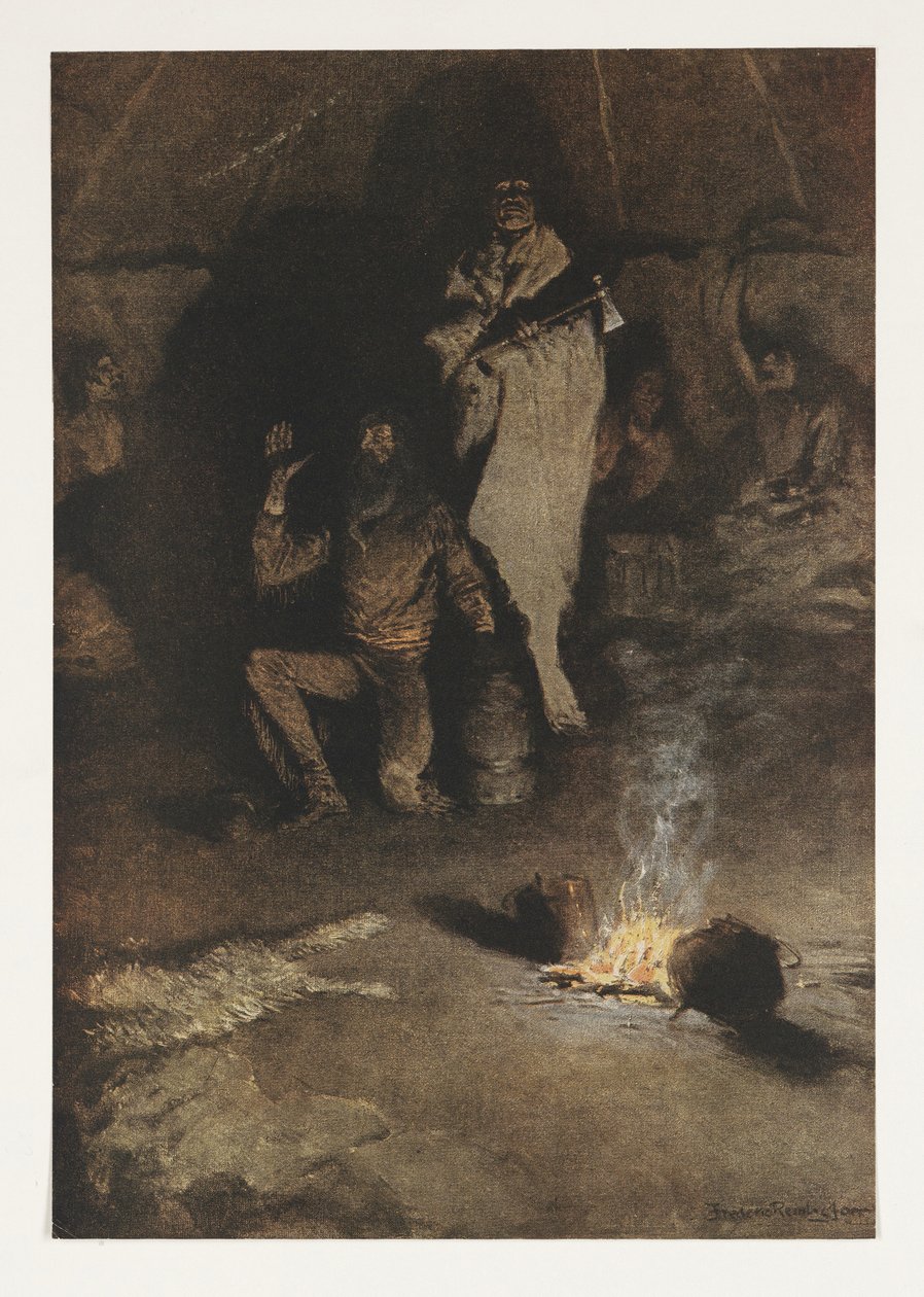 A whisky-kereskedő gárdája, a Colliers Weekly 1906-os pub alkotó: Frederic Remington