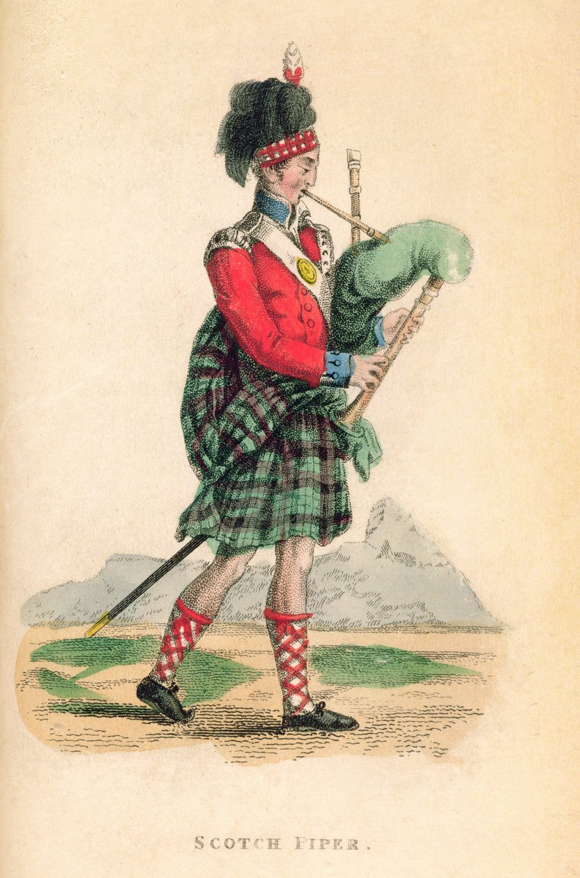 A Scotch Piper Ackermann "Világ miniatűr" című művéből alkotó: Frederic Shoberl