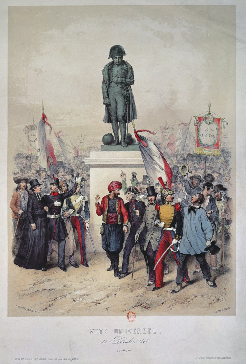 Általános választójog, 1848. december 10., Louis Napoleon Bonaparte (1808-73) megválasztása, 1848-49 alkotó: Frederic Sorrieu