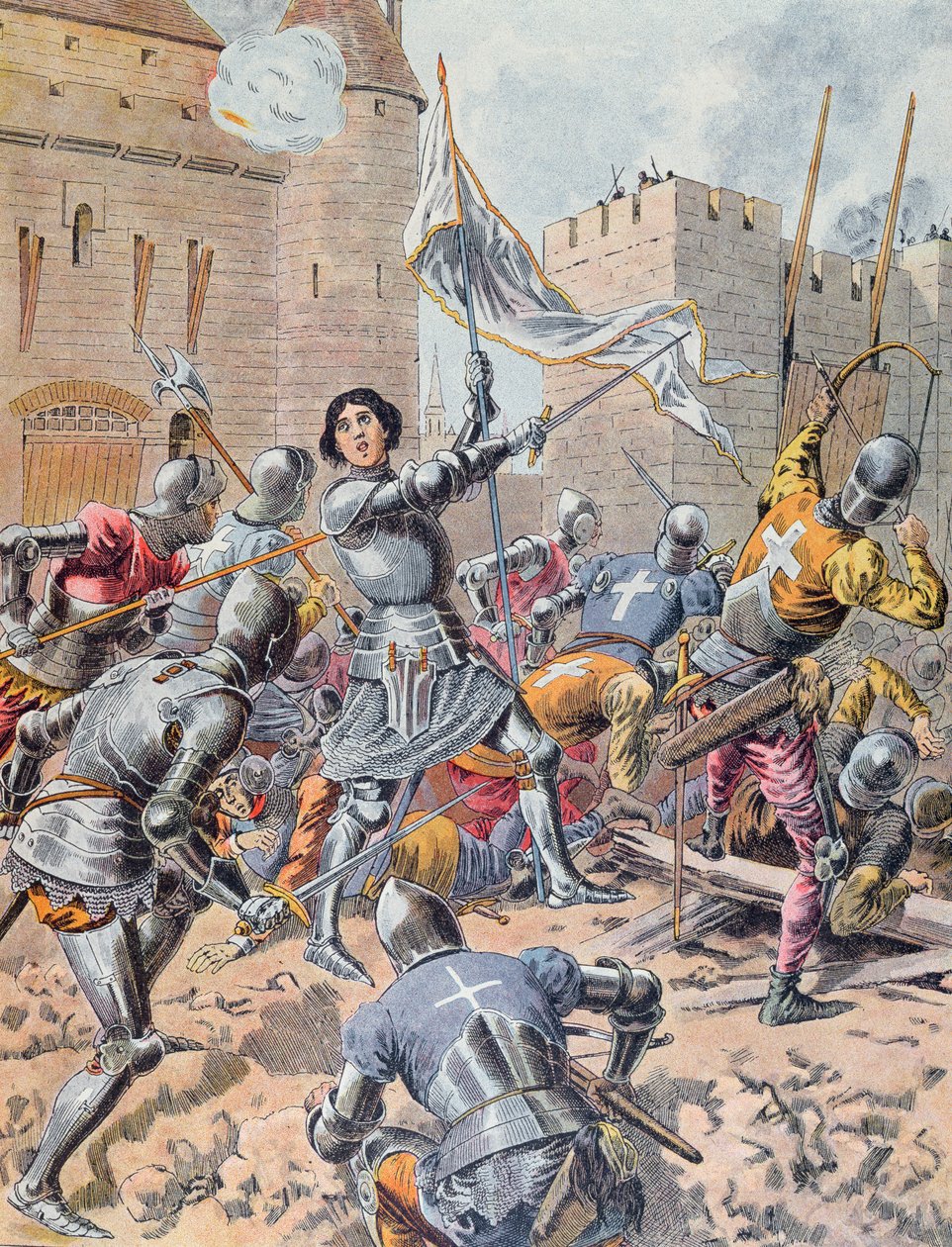 Jeanne of Arc Orléans ostrománál, 1900 körül alkotó: Frederic Theodore Lix