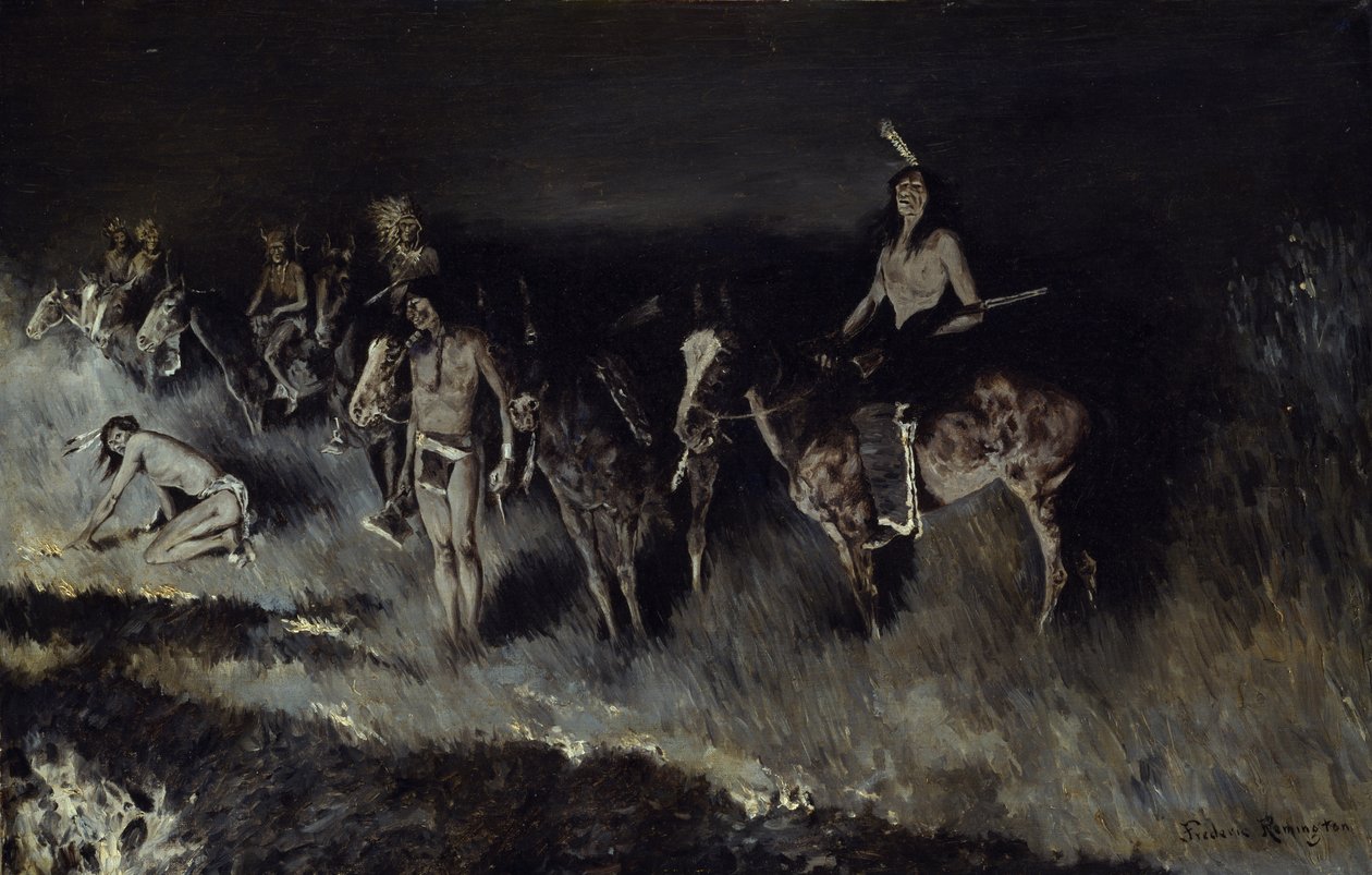 A fűtűz (visszatüzelés), 1908 alkotó: Frederic Remington