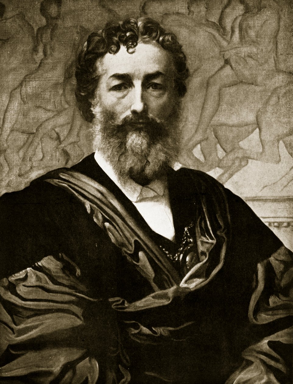 Önarckép (litho) alkotó: Frederic (after) Leighton