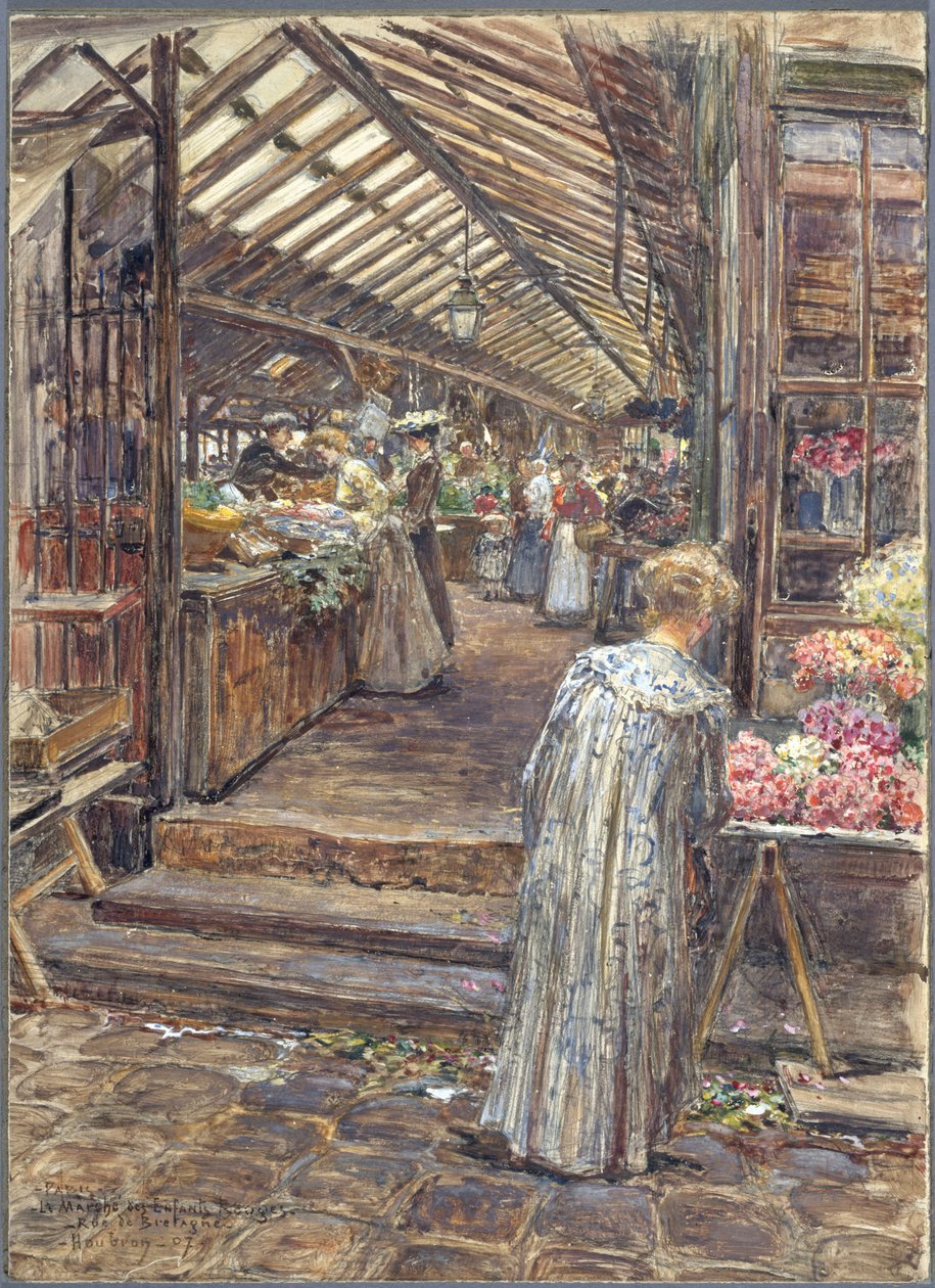 A Marché des Enfants-Rouges, rue de Bretagne alkotó: Frederic Anatole Houbron