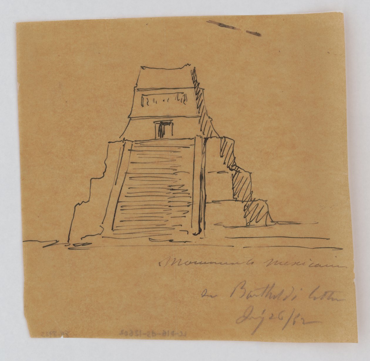 Homlokzati vázlat a Szabadság-szobor talapzatához, New York, 1882 alkotó: Frederic Auguste Bartholdi