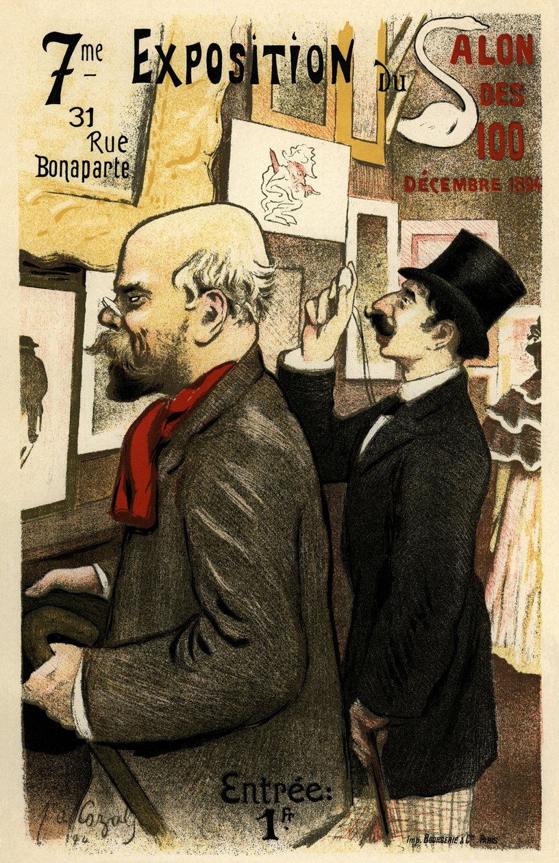 A Salon des 100 7. kiállítása 1894. december. Plakát, 1894. alkotó: Frederic Auguste Cazals