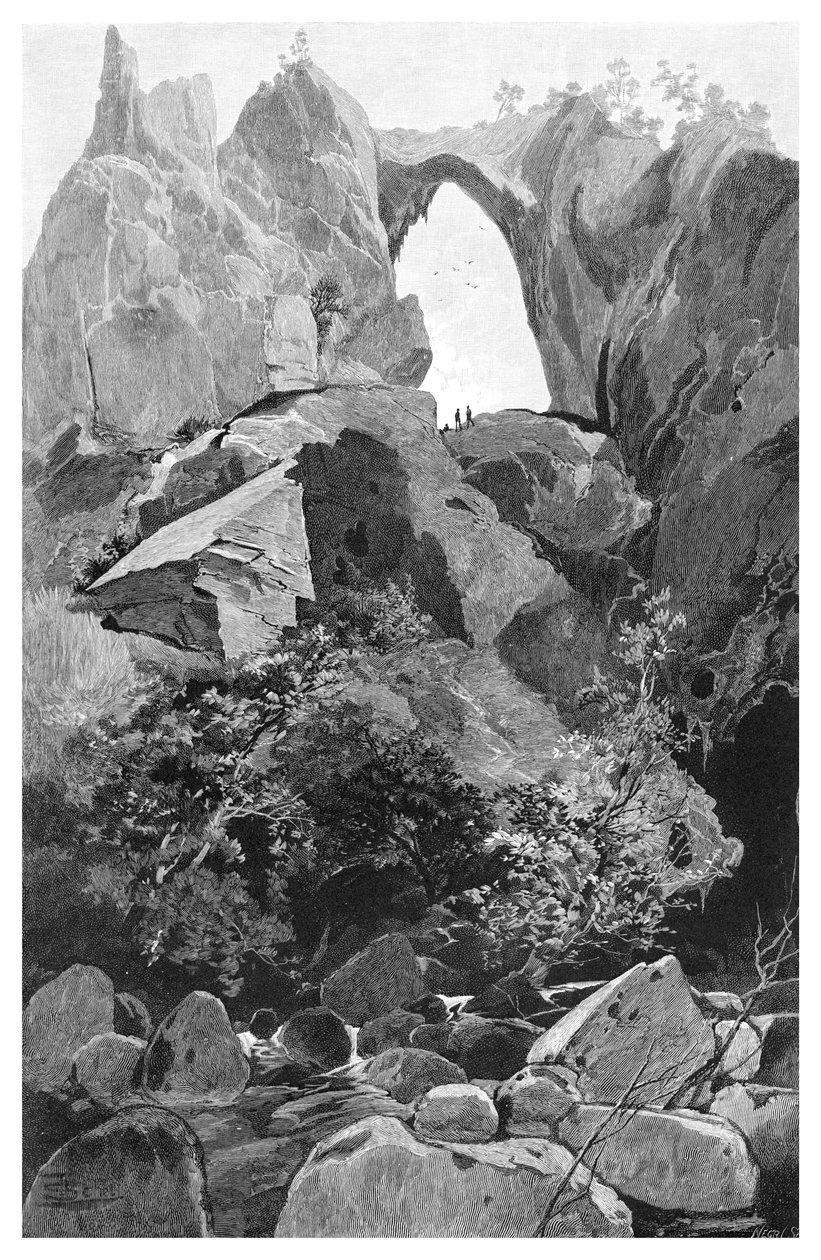 Carlotta Arch, Jenolan-barlangok, Új-Dél-Wales, Ausztrália, 1886. alkotó: Frederic B. Schell