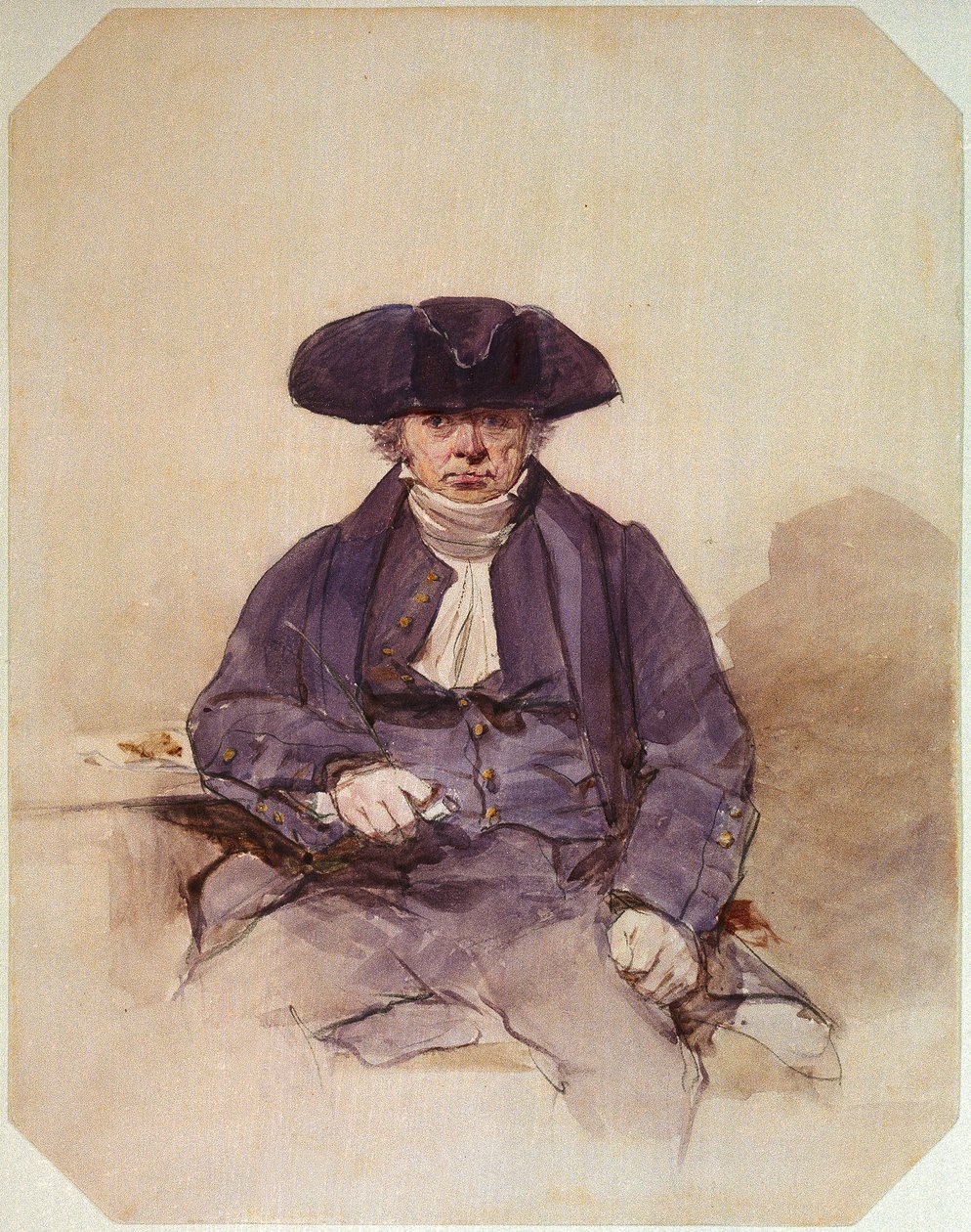 John Adams, alias John Wilkinson, greenwichi nyugdíjas, az "Agamemnon" matróz tisztje (akvarell) alkotó: Frederic Cruikshank