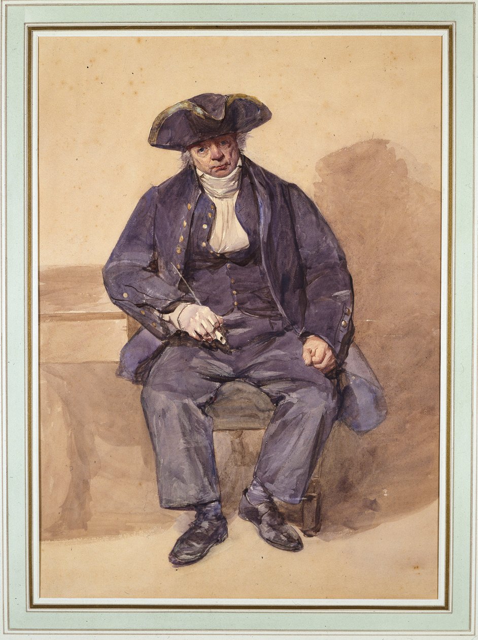 John Adams, alias John Wilkinson, altiszt, 78 éves portréja (akvarell) alkotó: Frederic Cruikshank