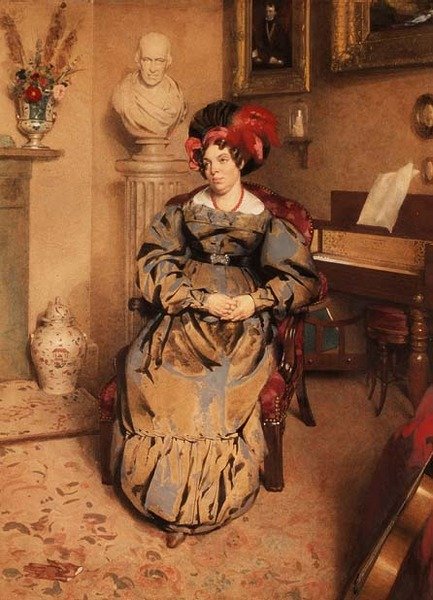 Ülő hölgy portréja (akvarell) alkotó: Frederic Cruikshank