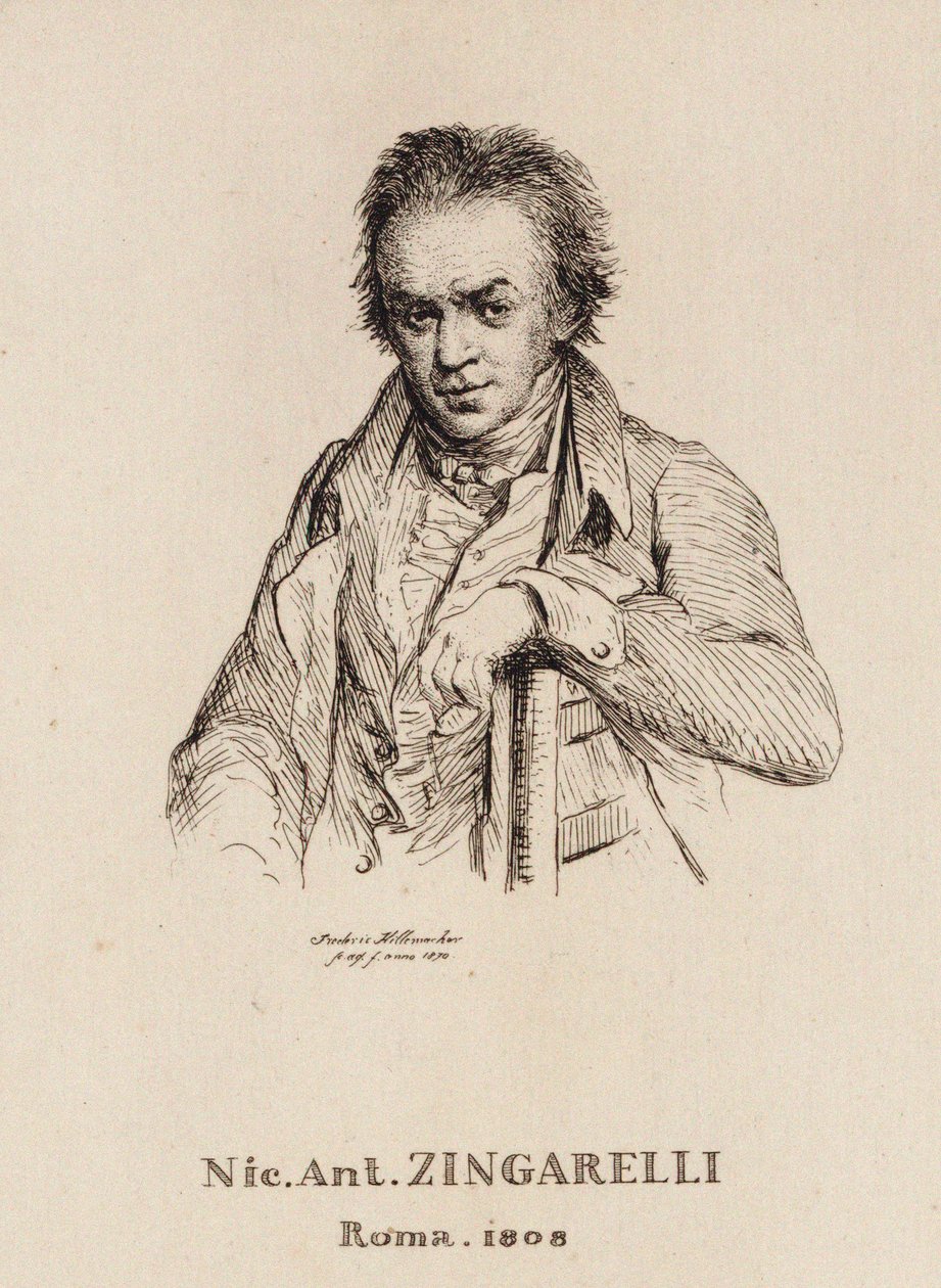 Nicola Antonio Zingarelli zeneszerző portréja 1752-1837. alkotó: Frederic Desire Hillemacher