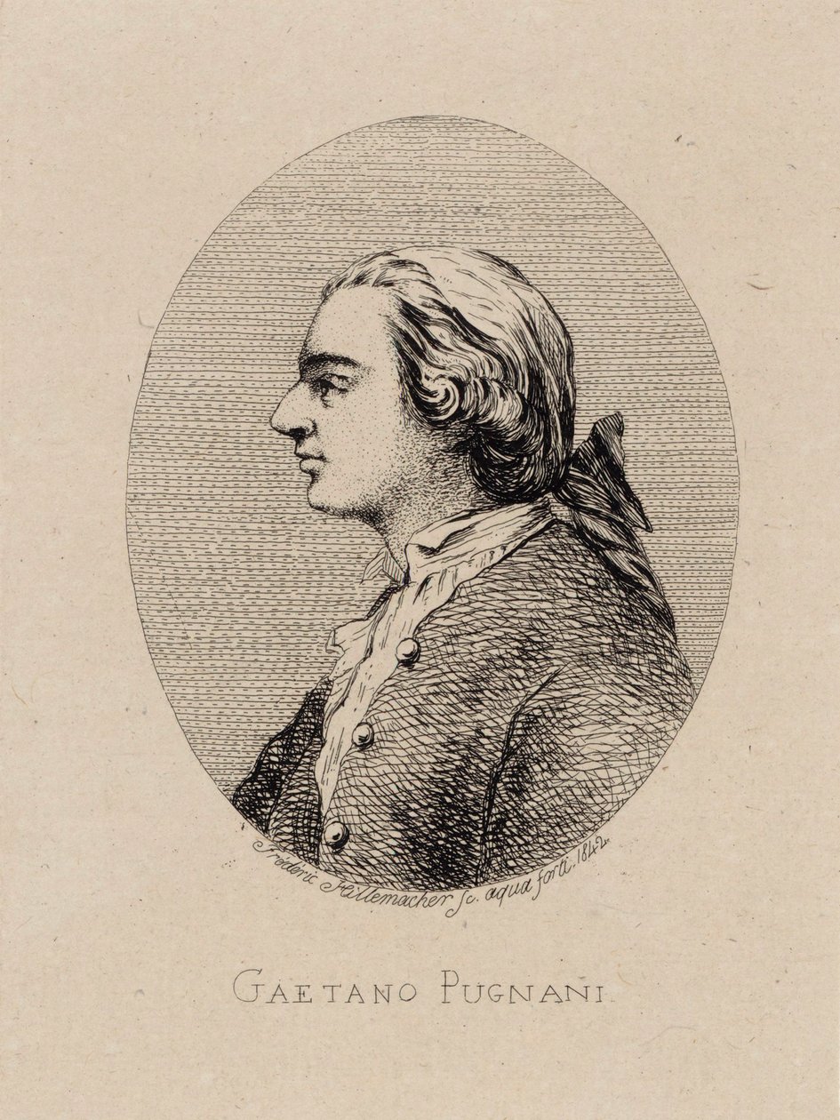 Gaetano Pugnani hegedűművész és zeneszerző portréja 1731-1798, 1842. alkotó: Frederic Desire Hillemacher