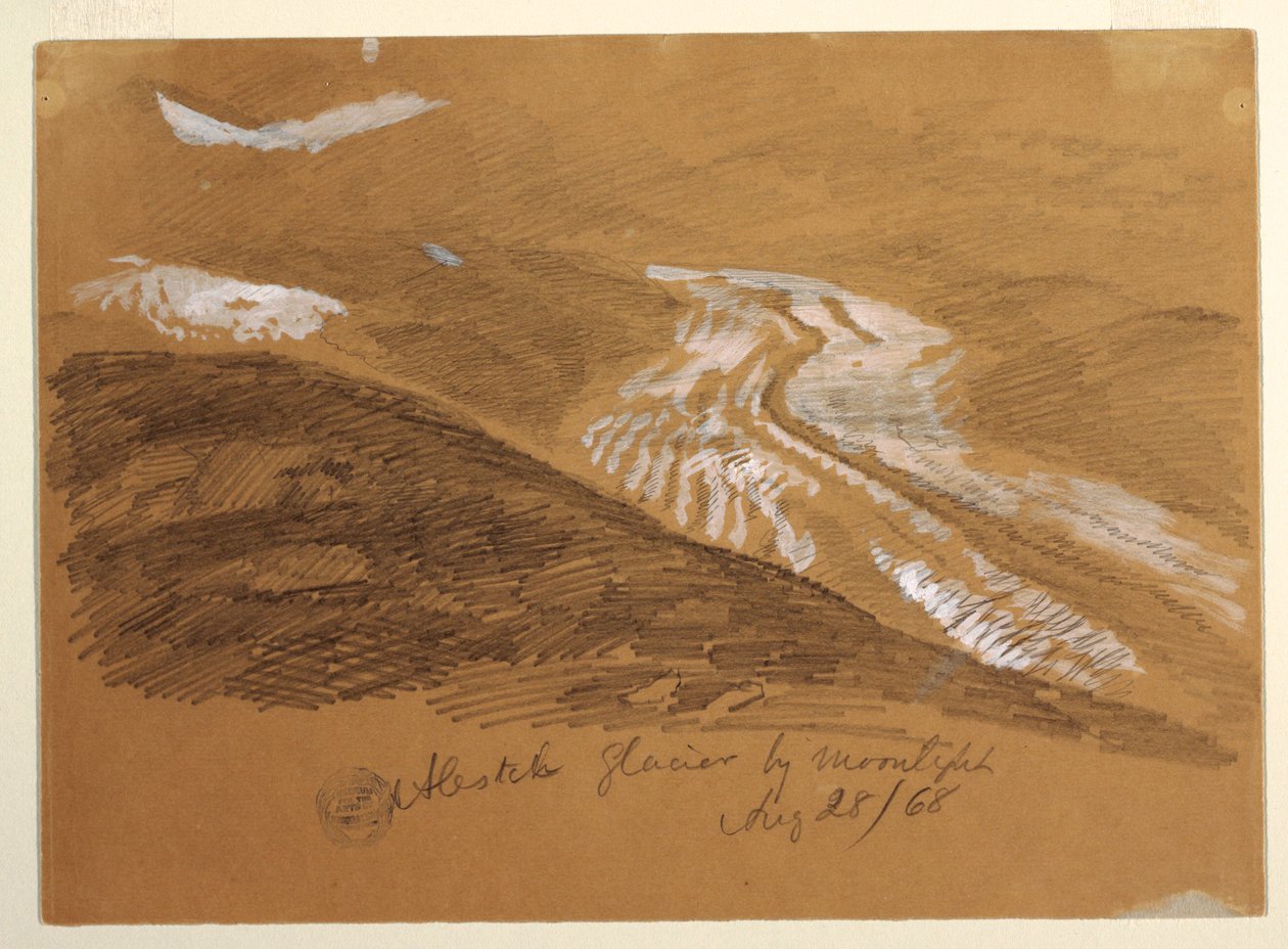 Aletsch-gleccser a Holdfénynél, Berni-Alpok, Svájc alkotó: Frederic Edwin Church